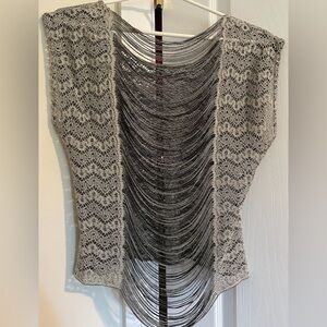 Rare Micheala by Michael B gold‎ and mesh sleeveless top size small. Very unique
